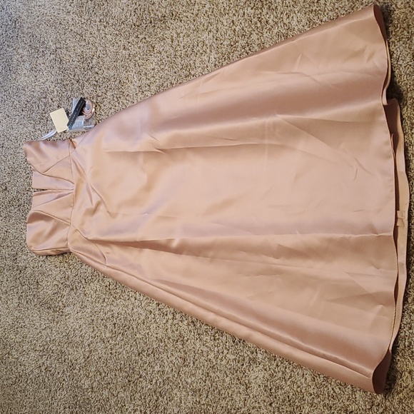 SALE Alfred Sung Size 10 Strapless Satin A-Line Gown Dress Cocktail Pocket Pink - Picture 6 of 13